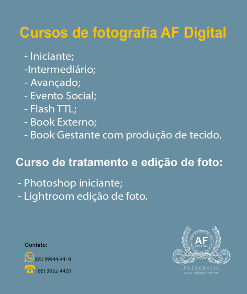 Curso de Fotografia AF Digital Curso de Fotografia AF Digital